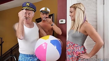 BLUE PILL MEN   Geriatric Besties Jack Moore, Arnie Berke & Glenn Having Fun With Teen PAWG Kenzie Green